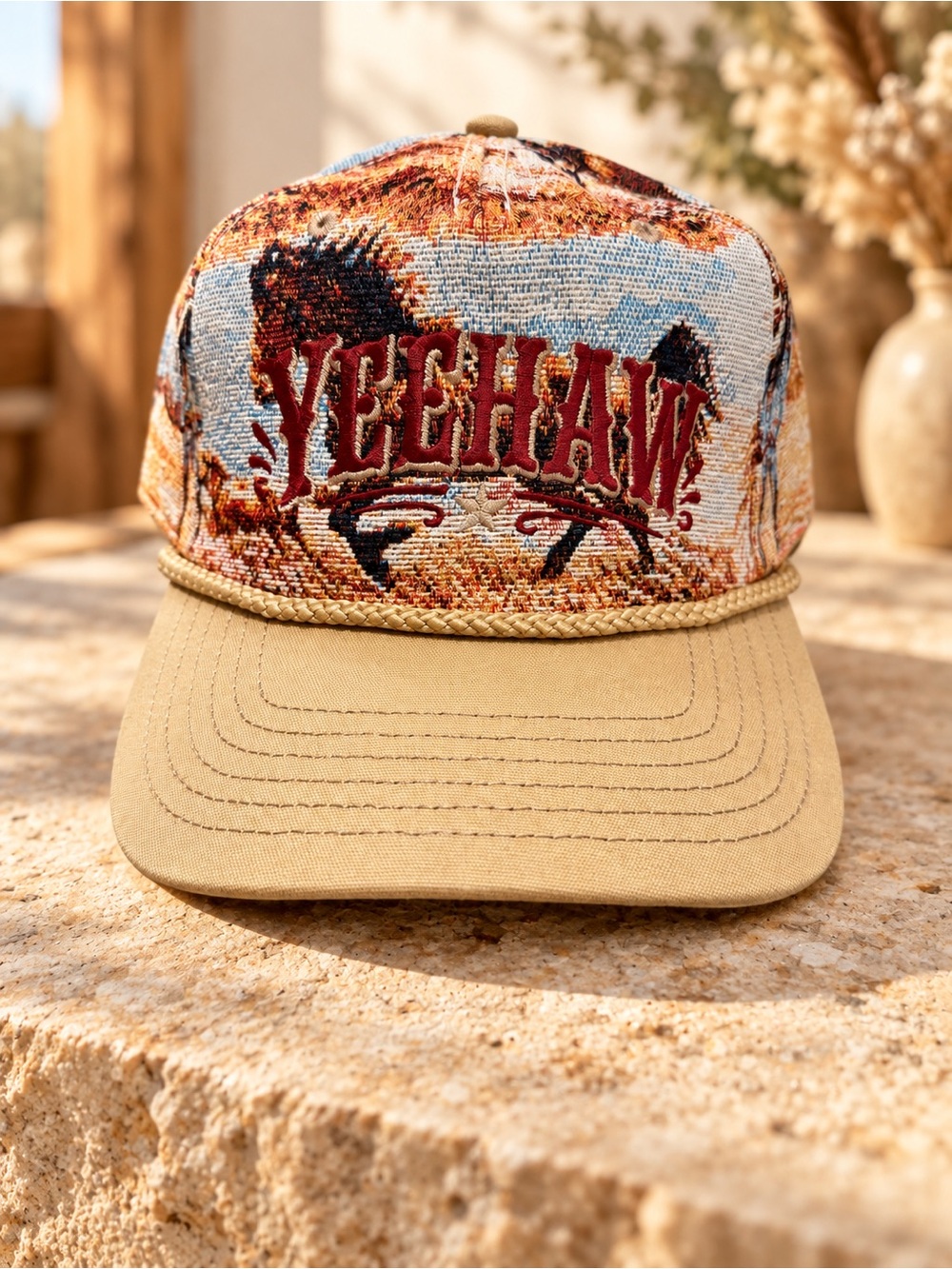BROWN YEEHAW EMBROIDERED HAT